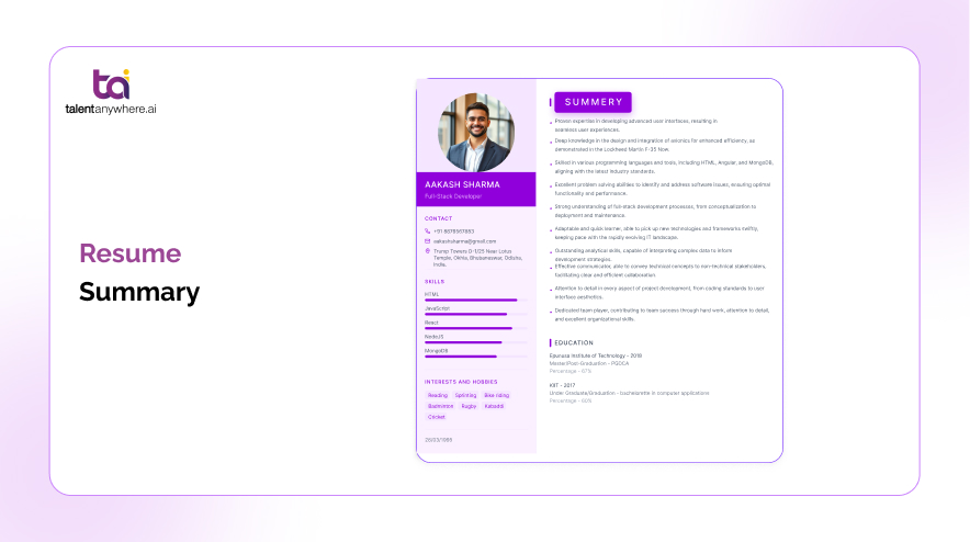 Resume Summary
