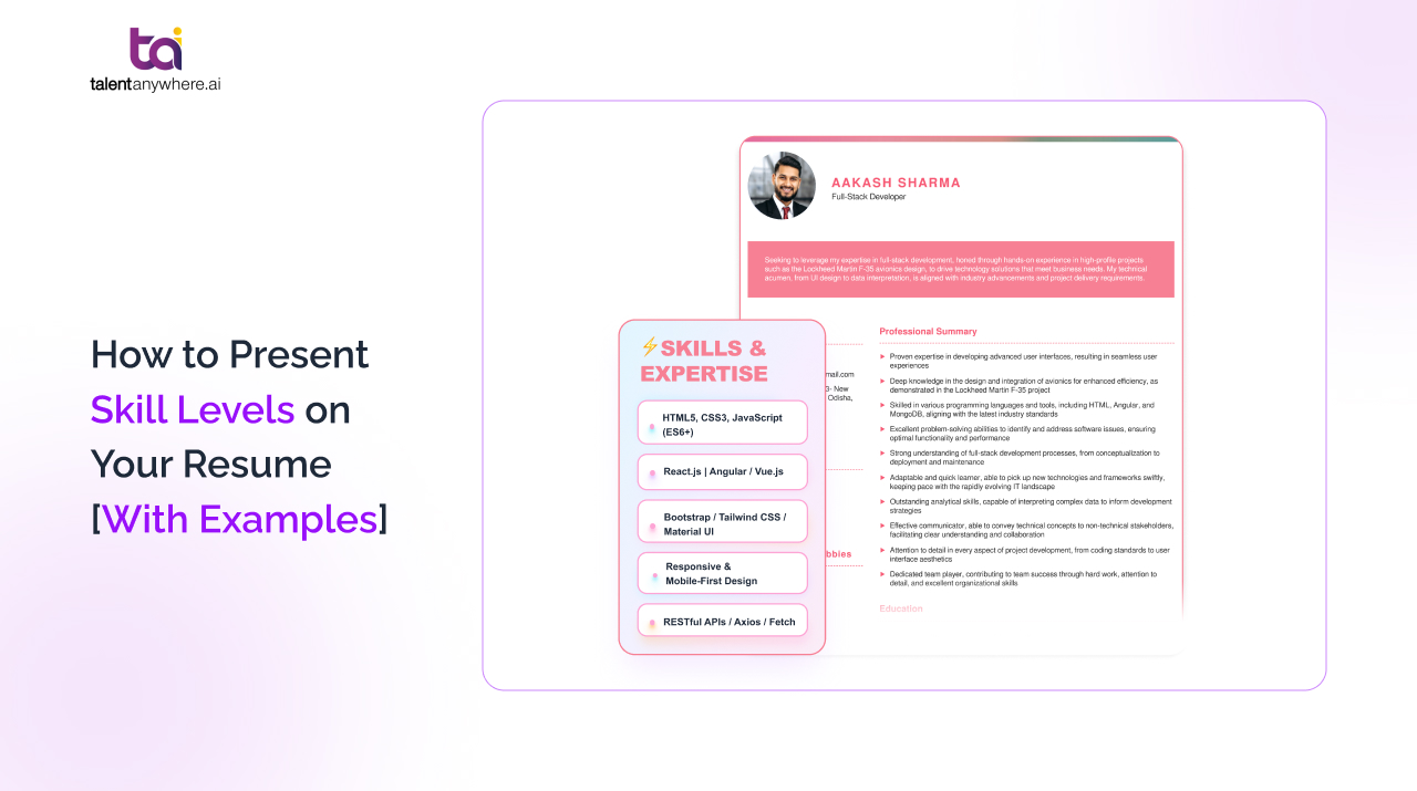 Present Skill Levels on Resume