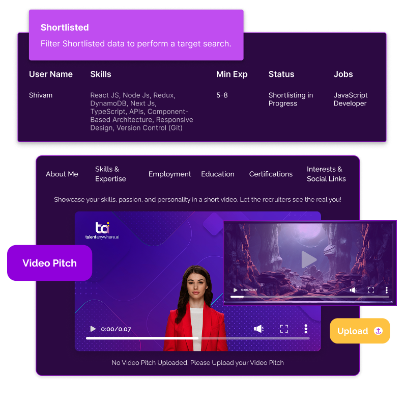 Recruiters UI showcase