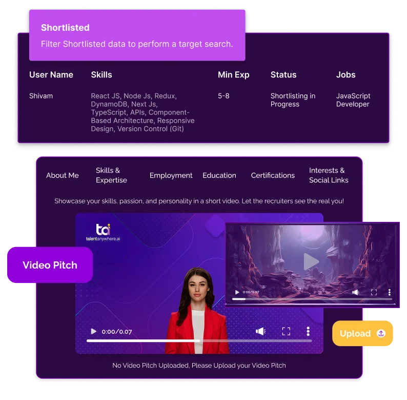Recruiters UI showcase