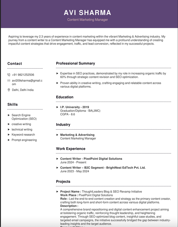 Enhance Your Resume with AI
