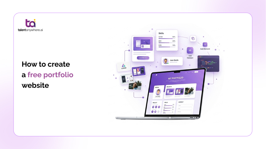 student building free portfolio website